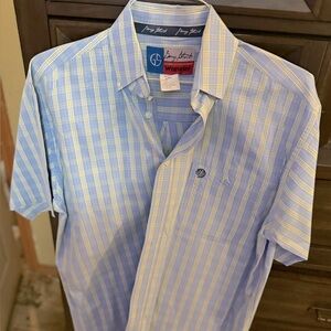 George Strait Wrangler Blue Plaid Men's Shirt